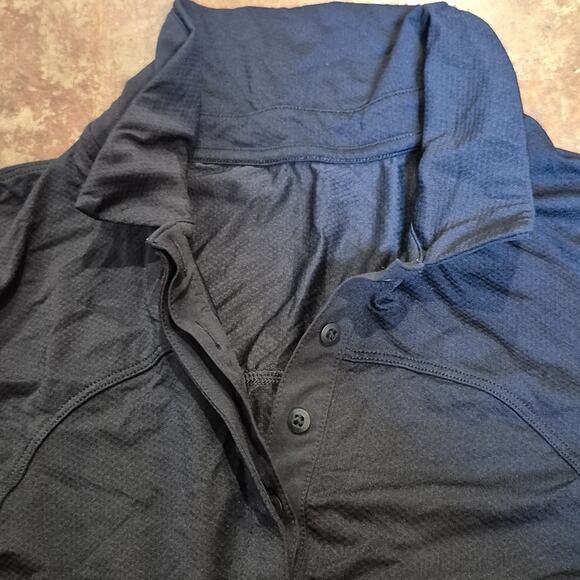 Lululemon Quick-Drying Short Sleeve Polo Shirt Women Black Logo Athletic Tennis - Picture 6 of 6